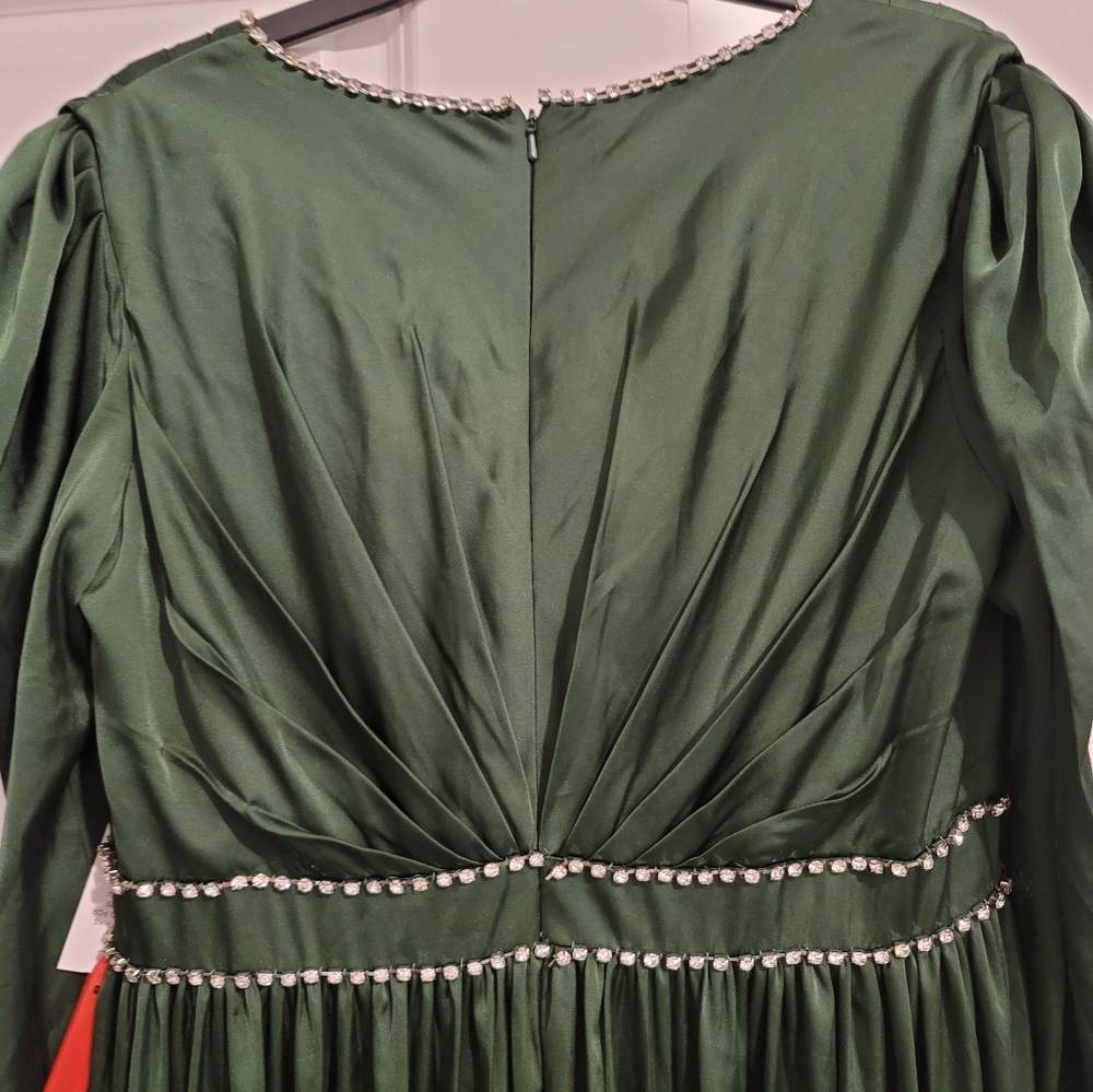Mac Duggal Green Rhinestone Trim Gown - Picture 7 of 11